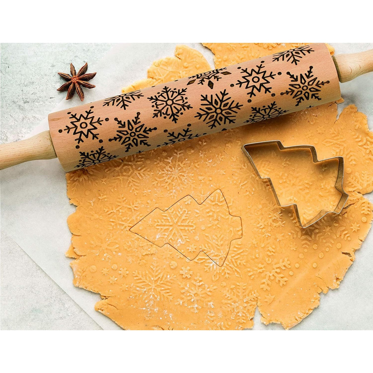 Snowflake Embossed Rolling Pin