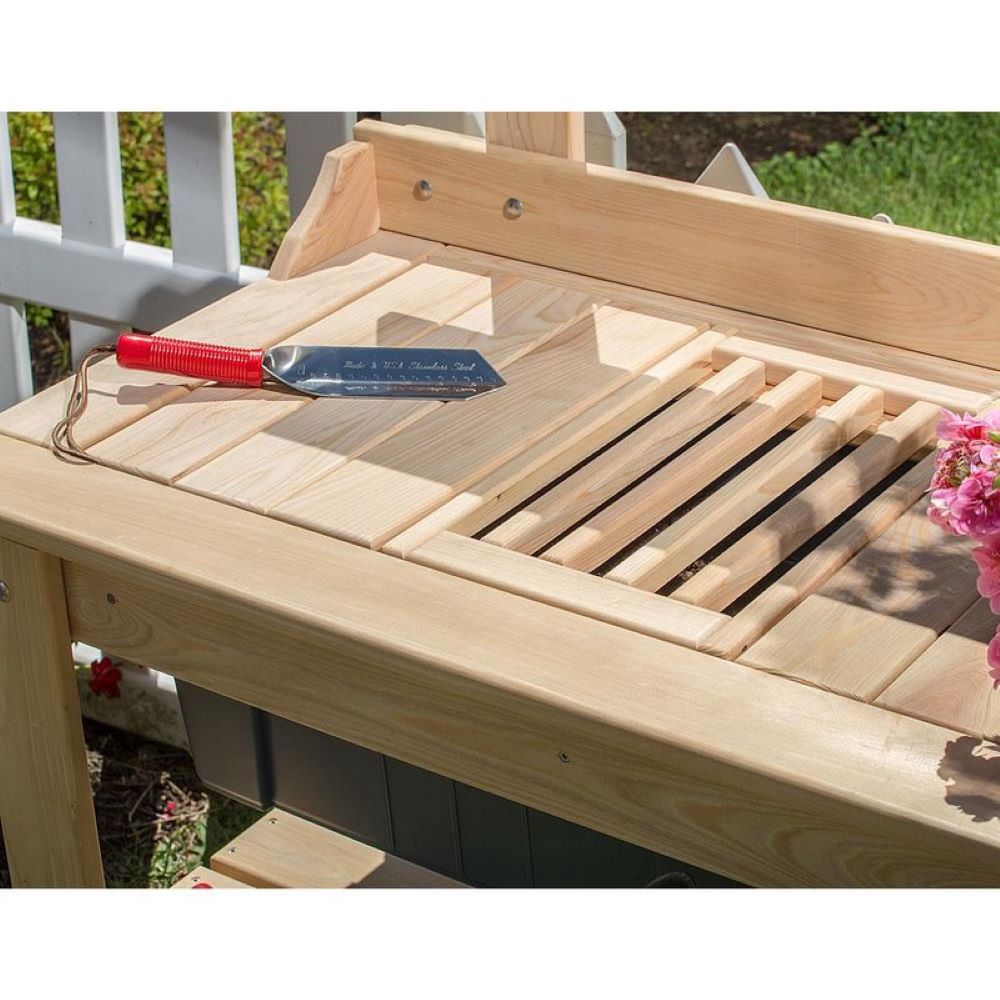 Outdoor Cypress Wooden Potting Table