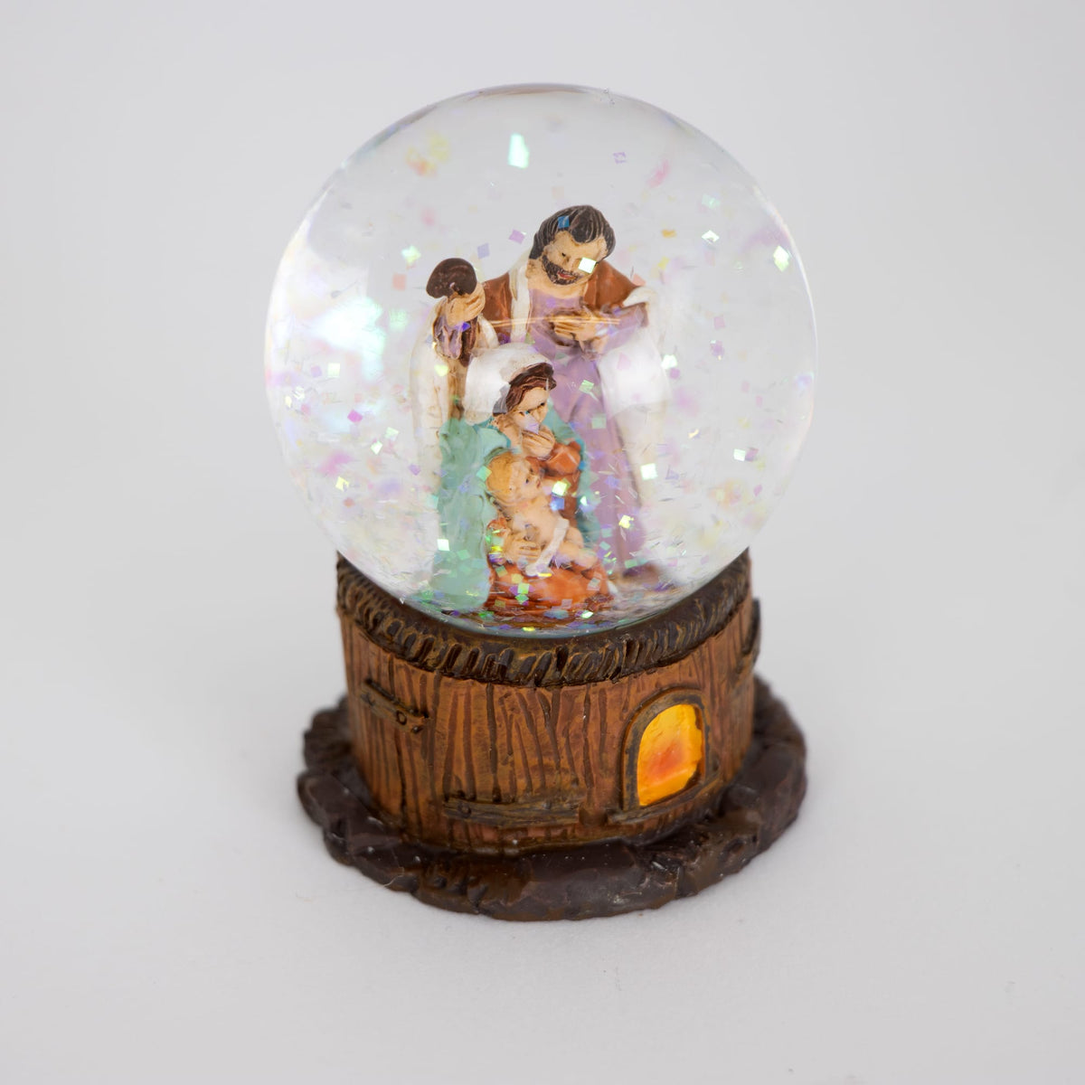 Holy Family Mini Glitter Snow Globe - 2.5"