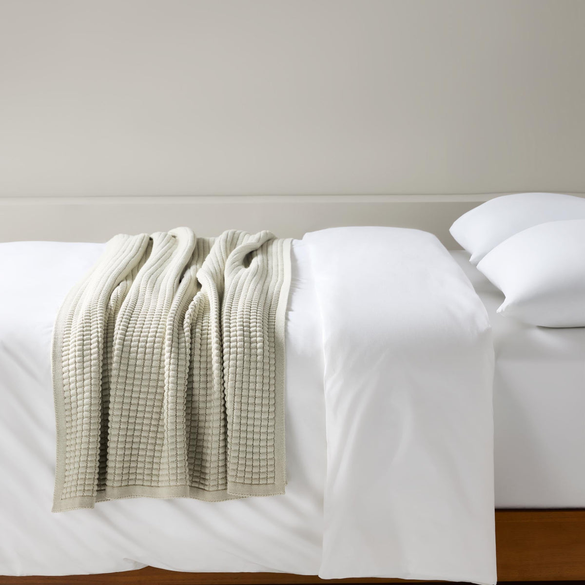 Grid Knit Cotton Throw Blanket - Last Call