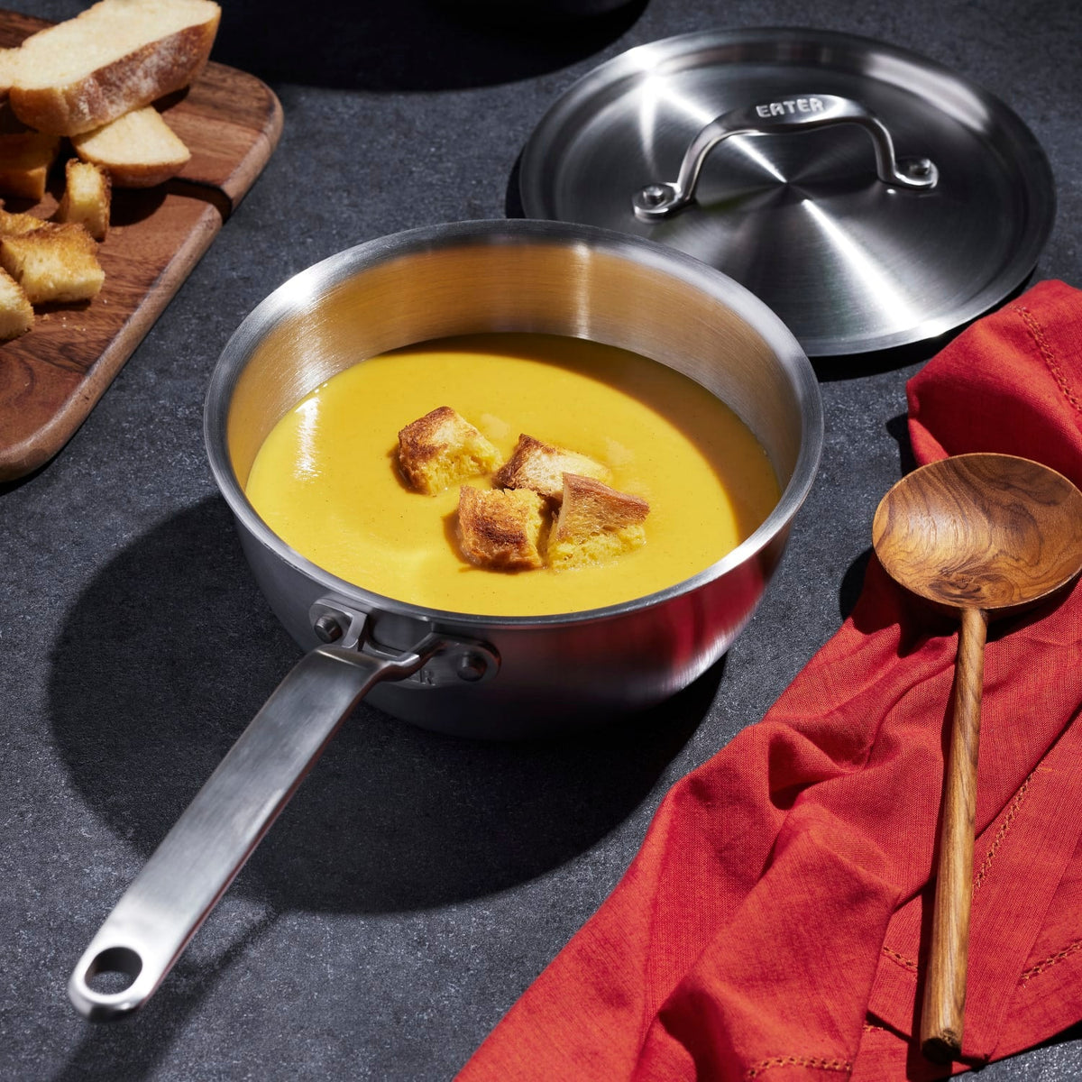Heritage Steel Eater Saucier with Lid - Fully Clad