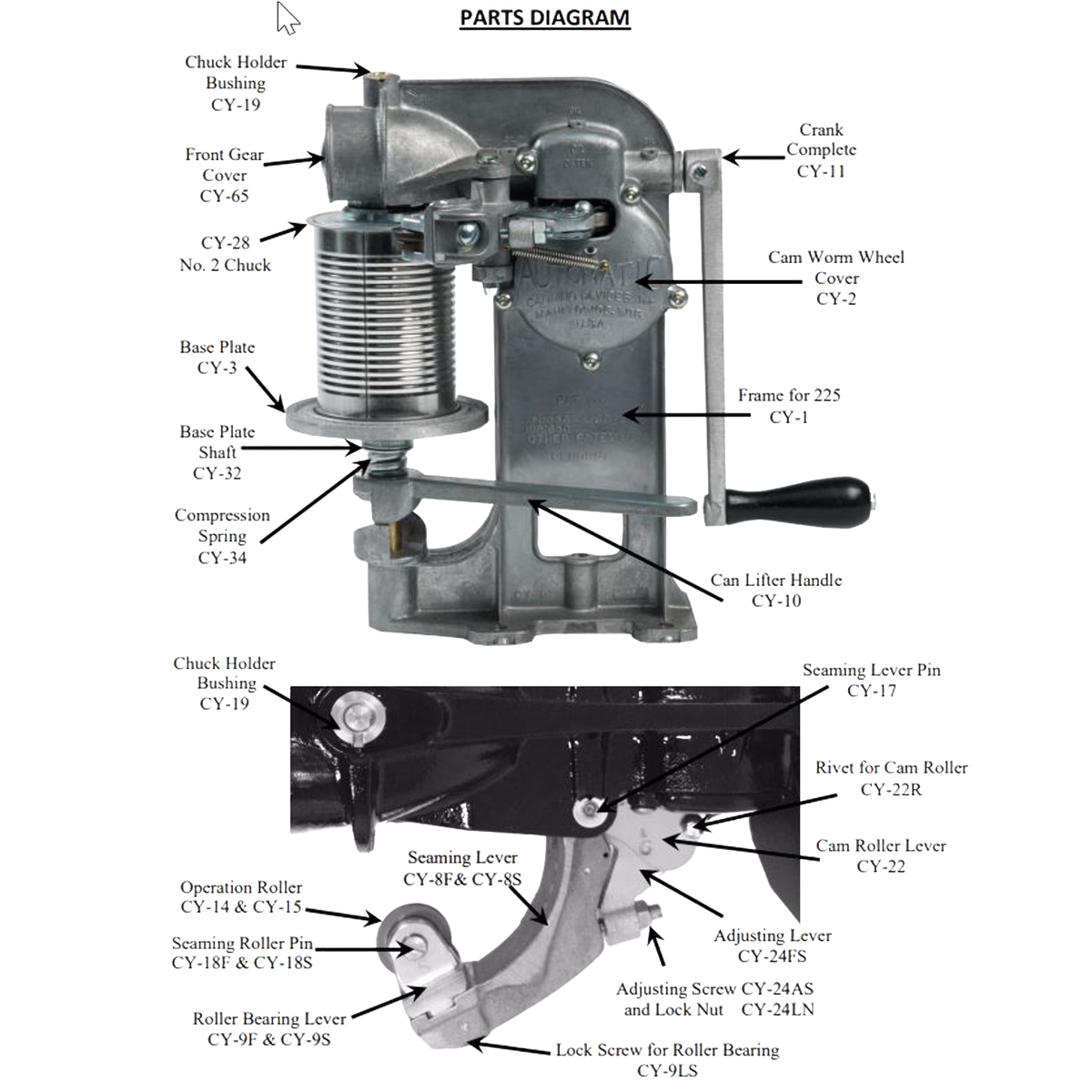 All American Can Sealer for No. 2 Cans - Hand Crank