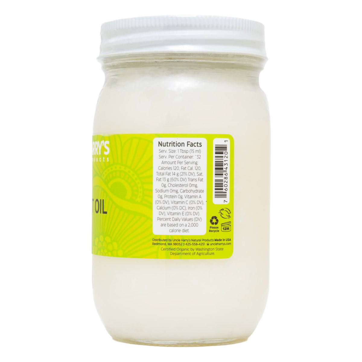 Uncle Harry's Coconut Oil - 16 fl oz