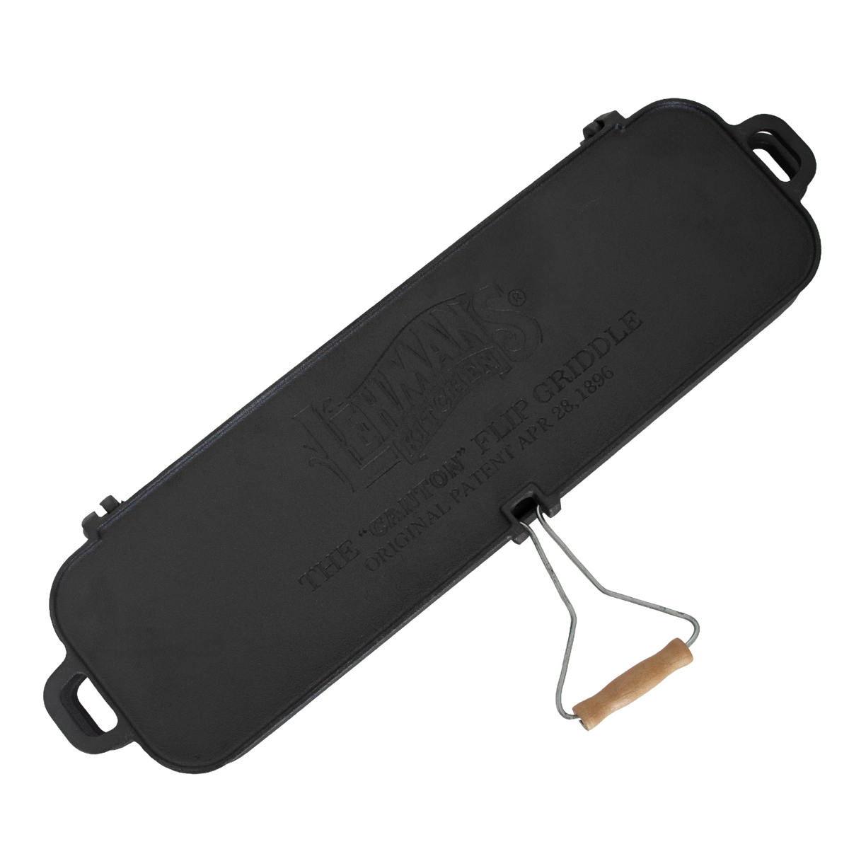 Lehman's Kitchen Family-Size Cast Iron Flip Griddle & Sandwich Press