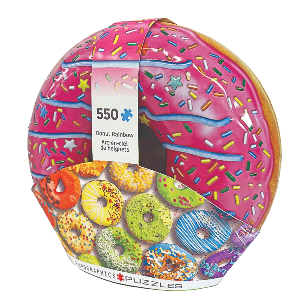 Rainbow Donut Jigsaw Puzzle in Metal Tin - 550pc