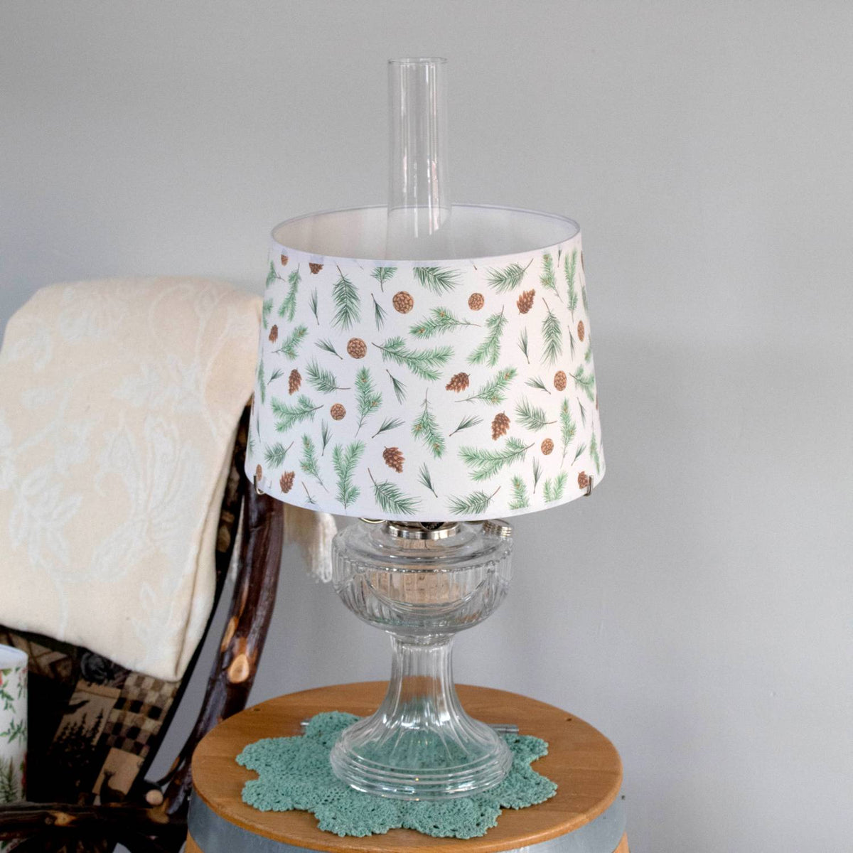 Aladdin Pine Bough Lamp Shade - Parchment - 12"