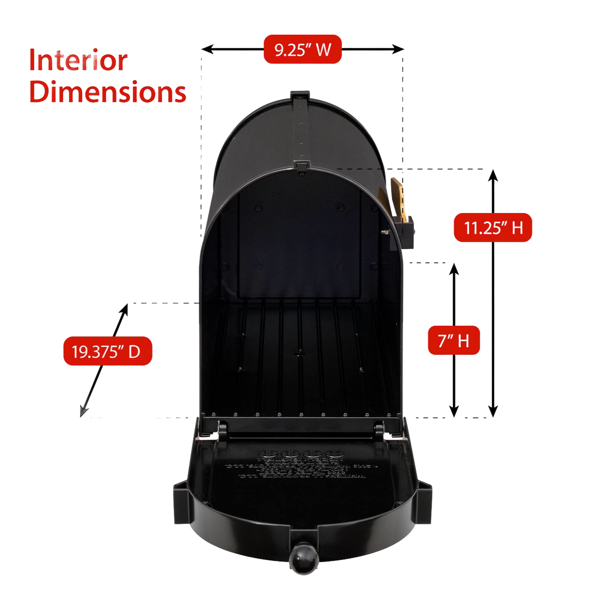 Whitehall Custom Capitol Mailbox - Black/Gold