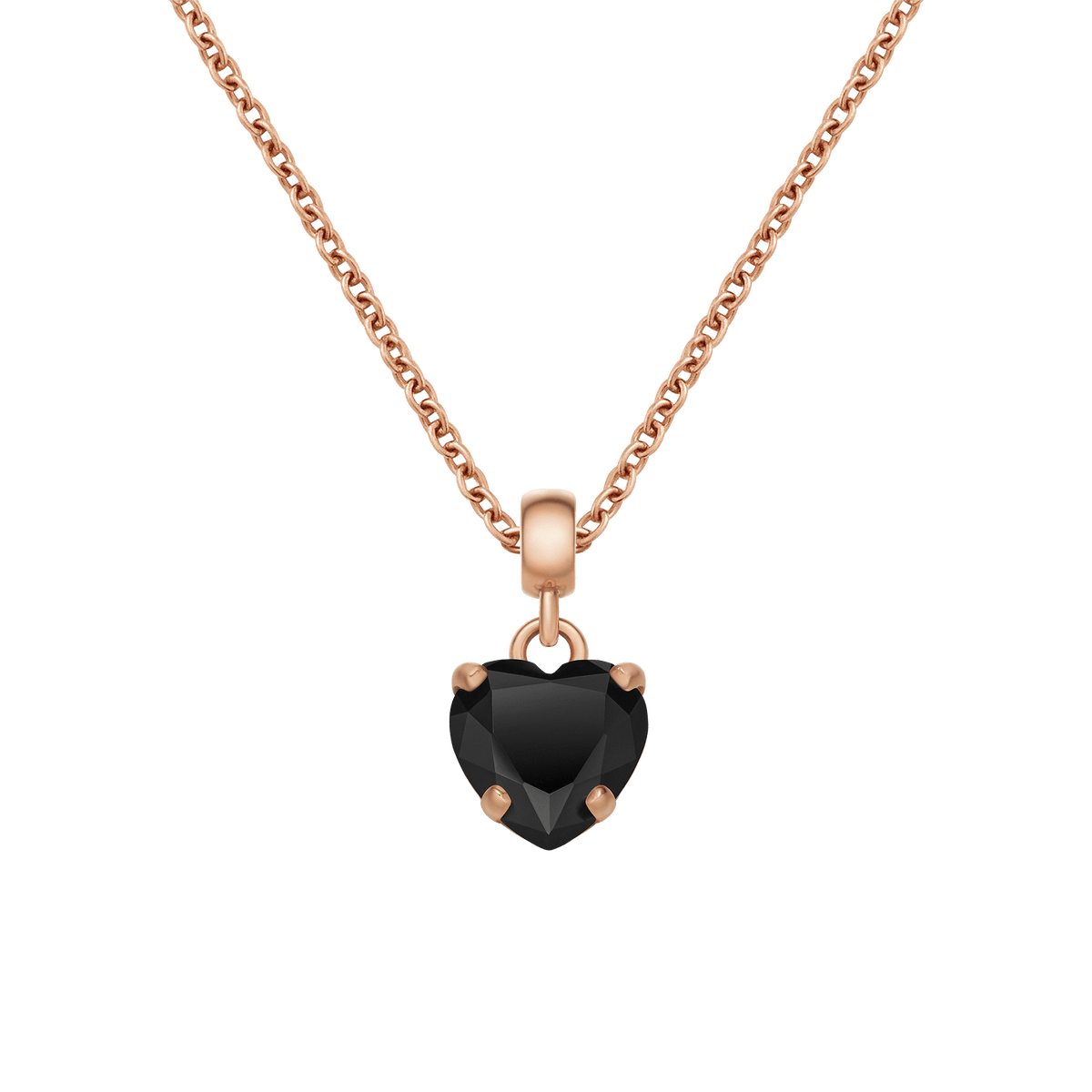 Heart Black Crystal Charm RG