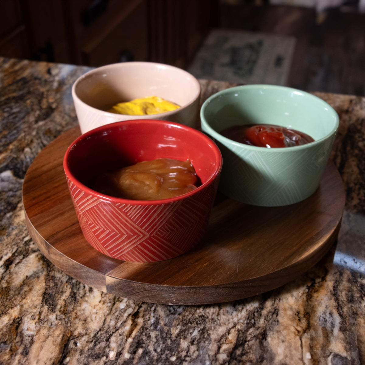 Thirstystone 12" Lazy Susan Turntable with Condiment Bowls