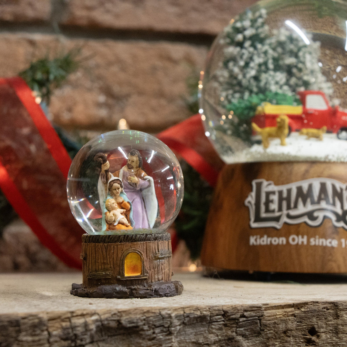 Holy Family Mini Glitter Snow Globe - 2.5"
