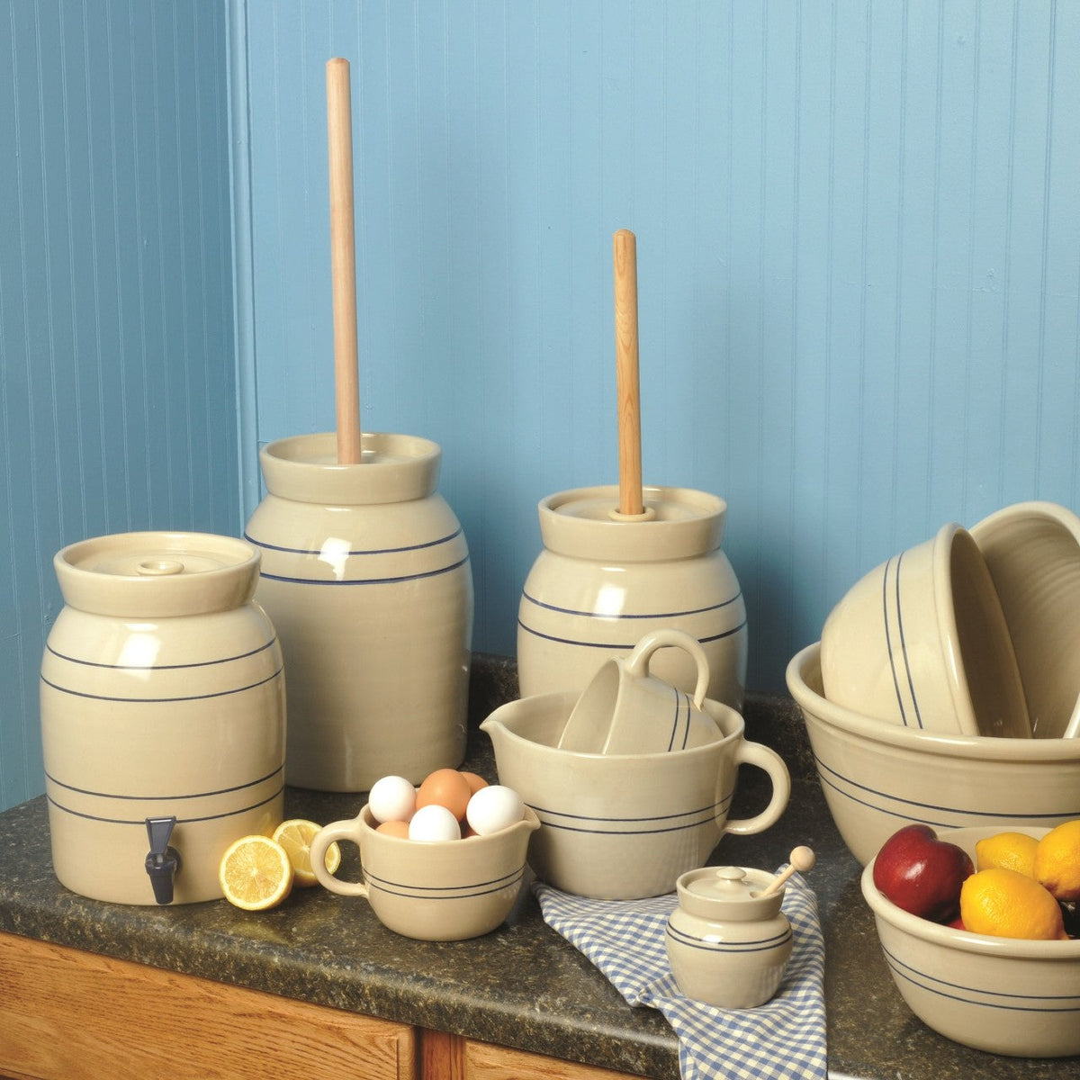 Hand-Turned Pottery Butter Churn