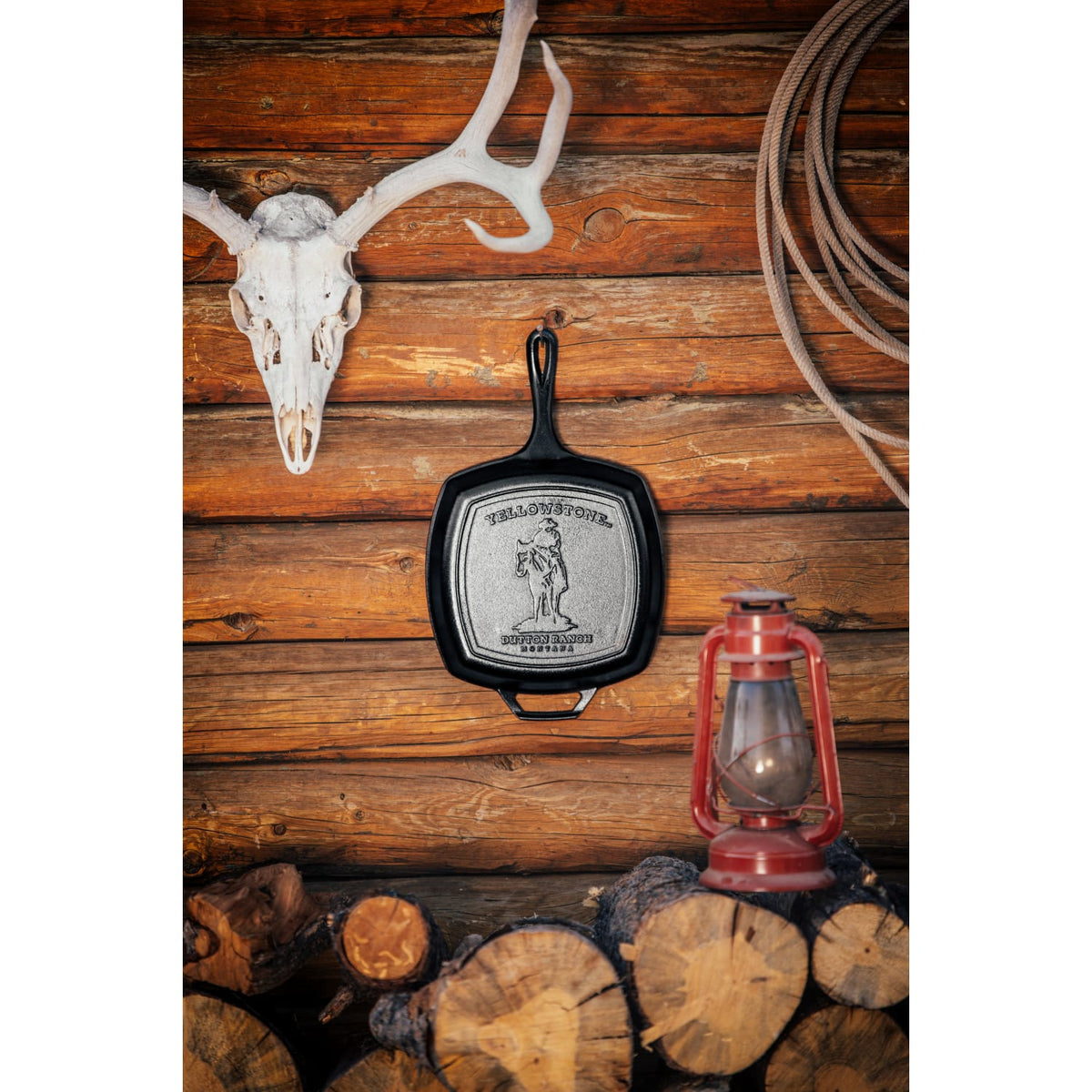 Lodge Yellowstone Cast Iron Cowboy Square Grill Pan