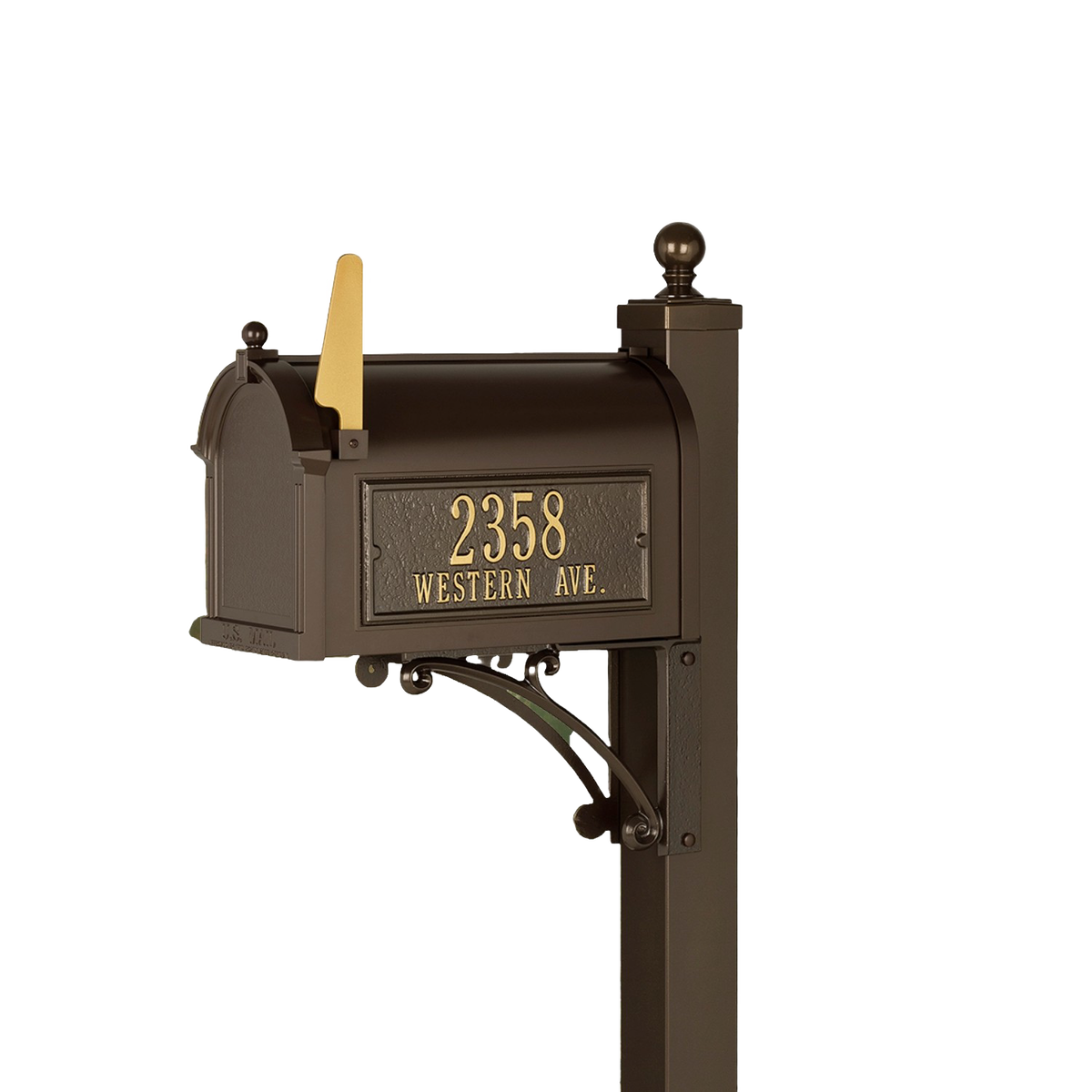 Whitehall Custom Capitol Mailbox - Bronze/Gold