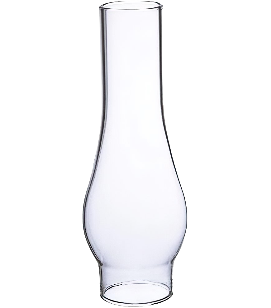 Clear Oil Lamp Chimney - 1-3/8" base