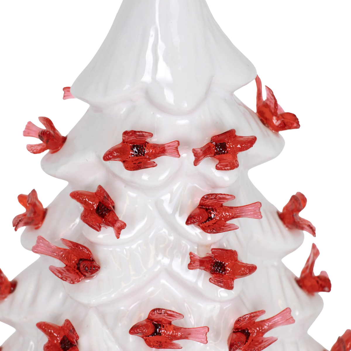 Ceramic LED Cardinal Tree - 11.8"