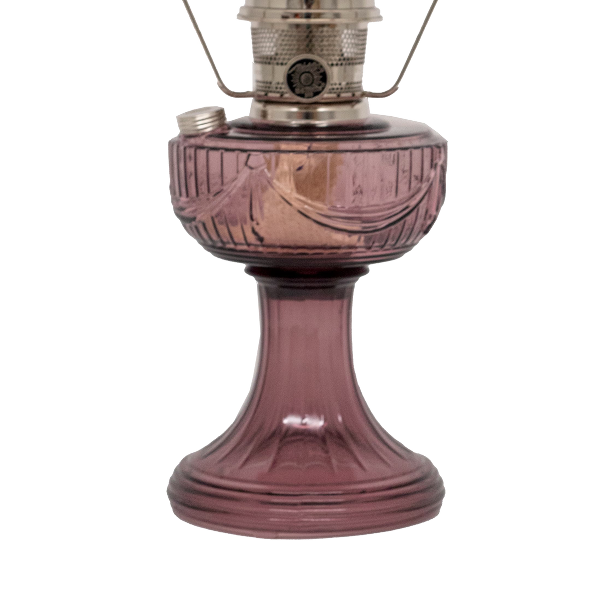 Aladdin Glass Lincoln Drape Oil Lamp (Optional Rose Shade)