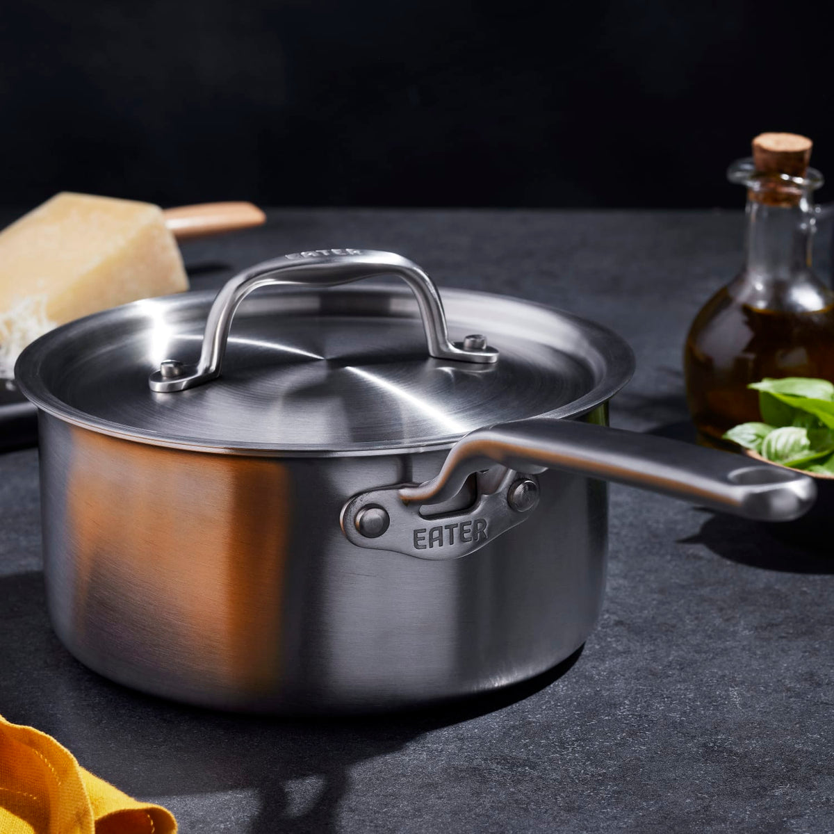 Heritage Steel Eater Saucier with Lid - Fully Clad