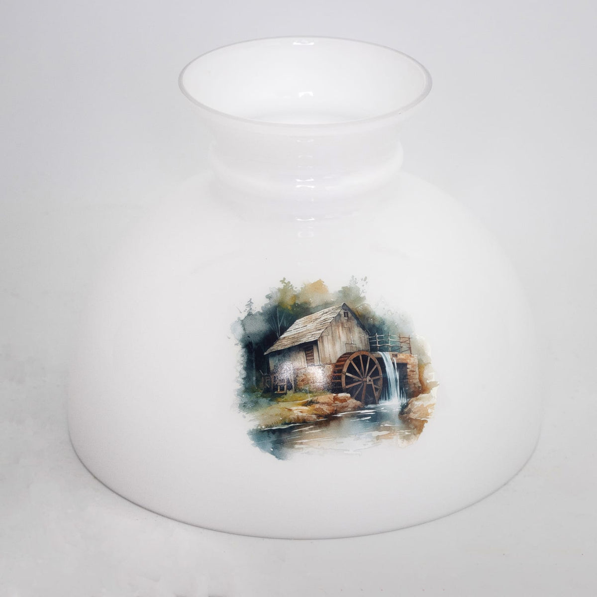 Aladdin Rustic Watermill Lamp Shade - Glass - 10"