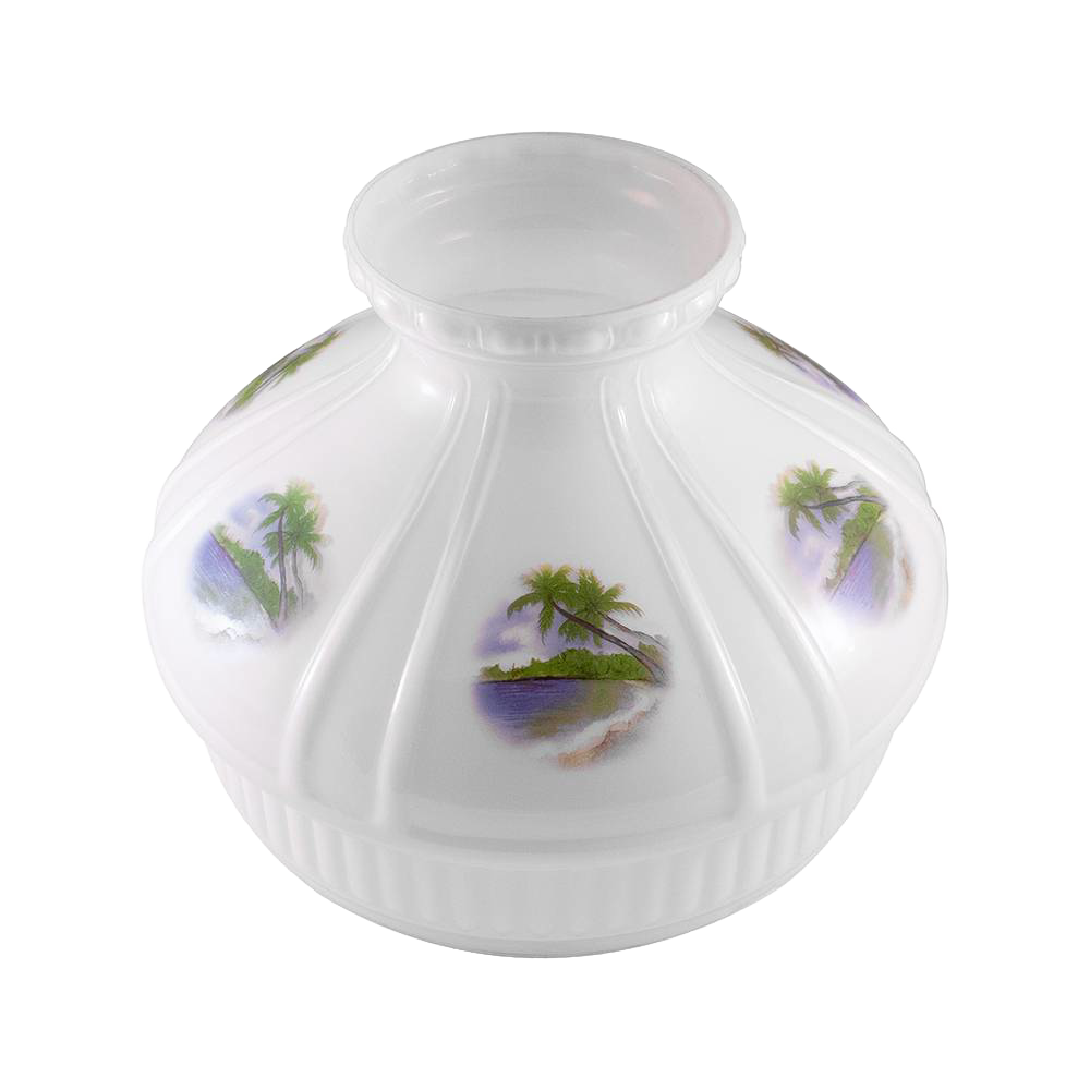 Aladdin Beach Paradise Glass Oil Lamp Shade