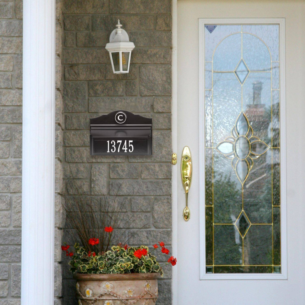 Whitehall Custom Wall Mount Mailbox - Black/White
