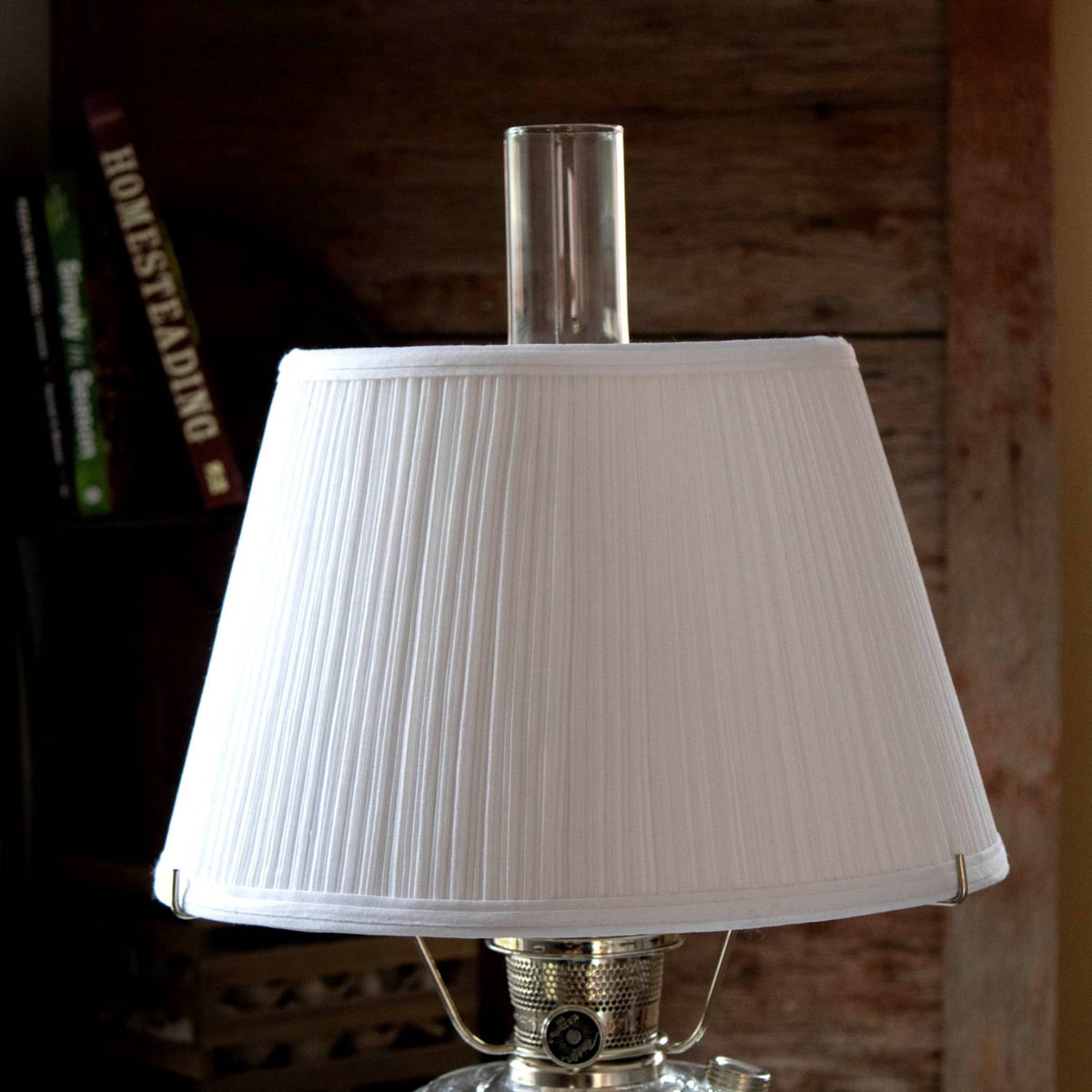 Aladdin White Cloth Pleated Oil Lamp Shade