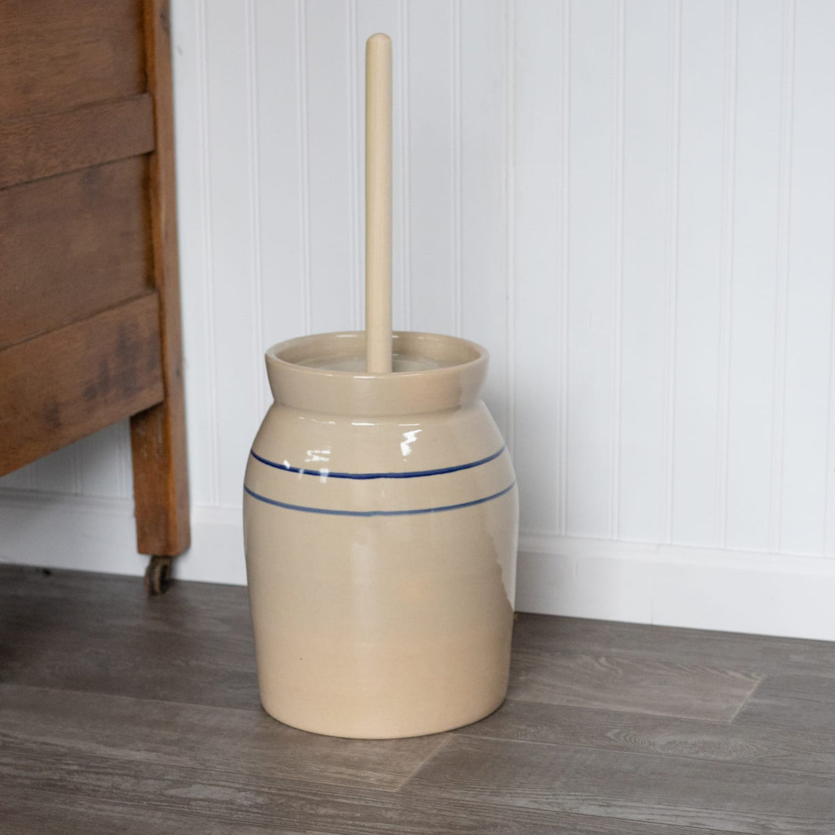 Hand-Turned Pottery Butter Churn