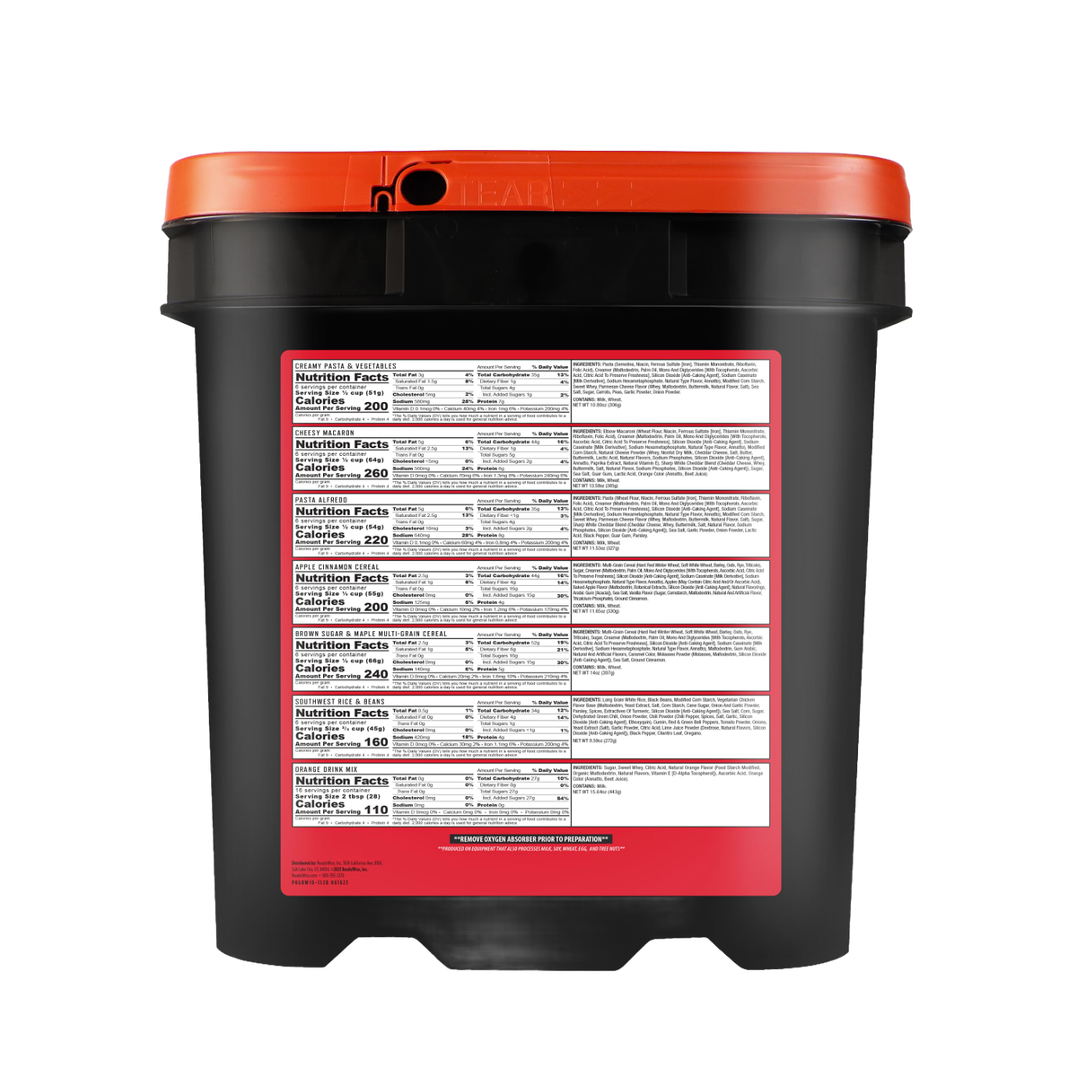 ReadyWise Prepper Pack Emergency Food Bucket (52)