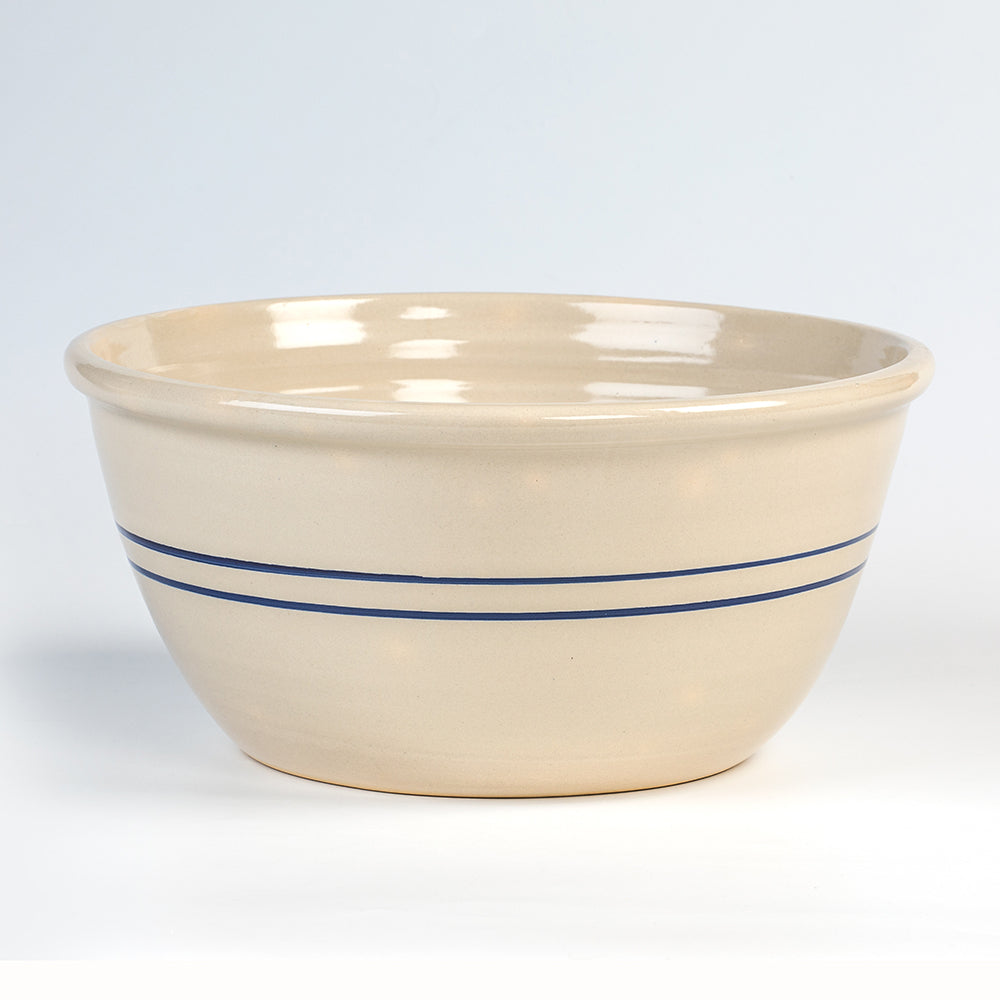 16" Heritage Blue Stripe Stoneware Mixing Bowl