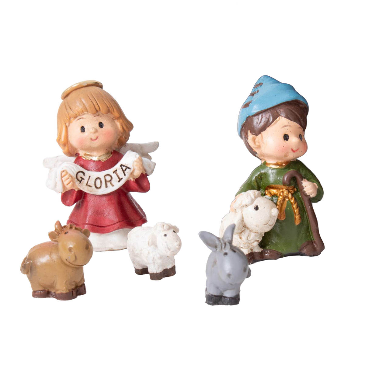Nativity Set with Metal Creche - 11 pcs
