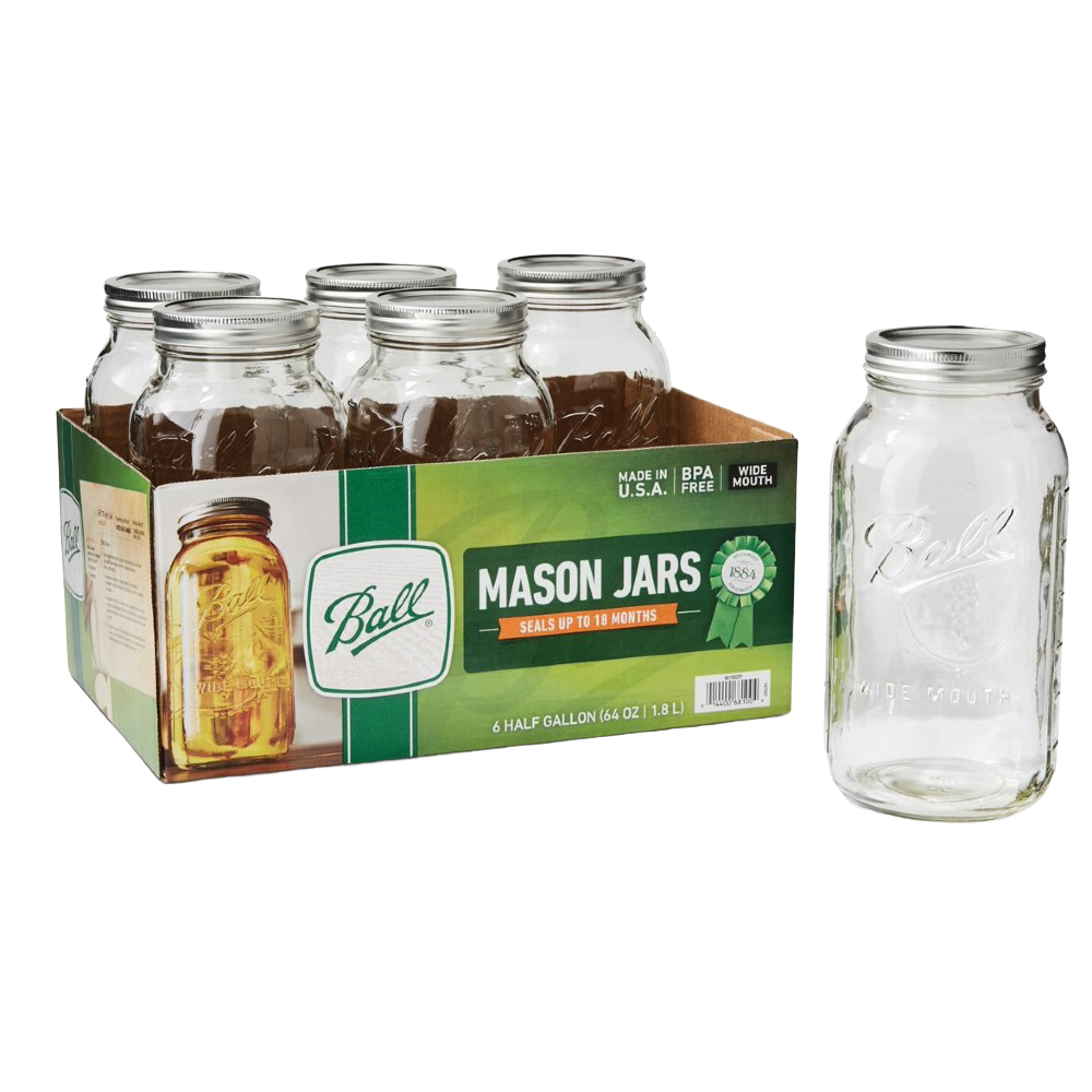 Ball Wide-Mouth Half-Gallon Canning Jars (6)