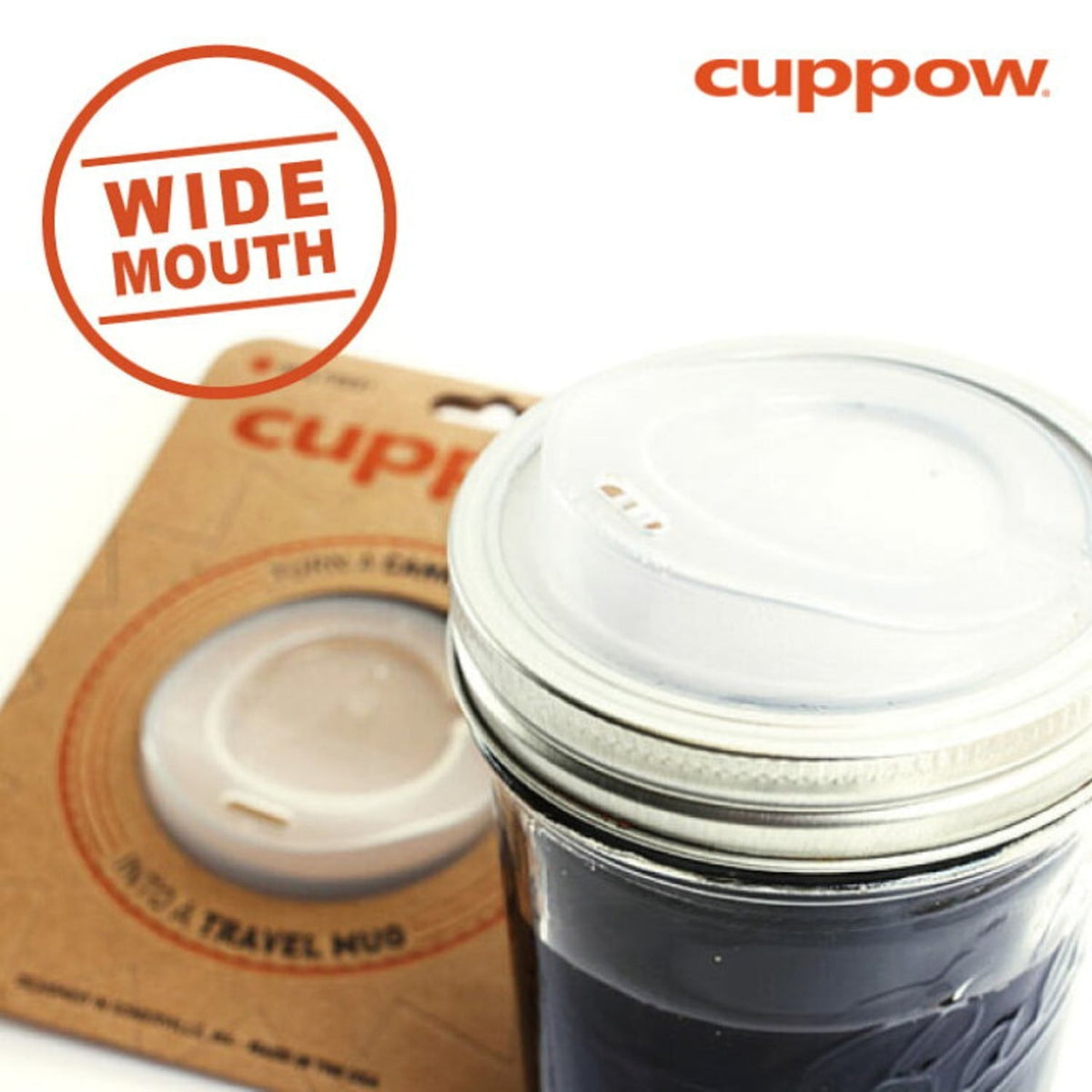Cuppow Mason Jar Drinking Lid - Wide Mouth