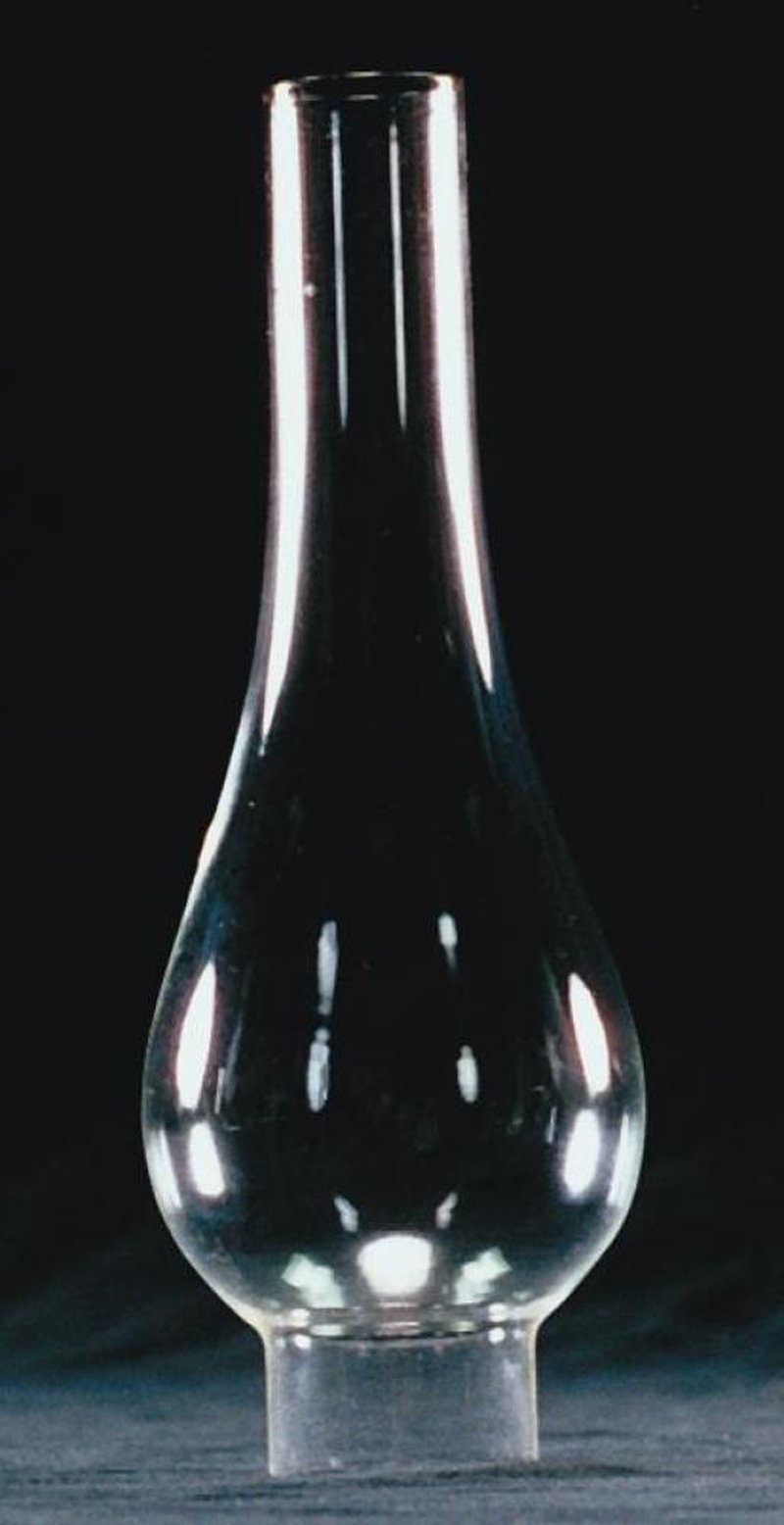 Clear Oil Lamp Chimney - 1-3/8" base