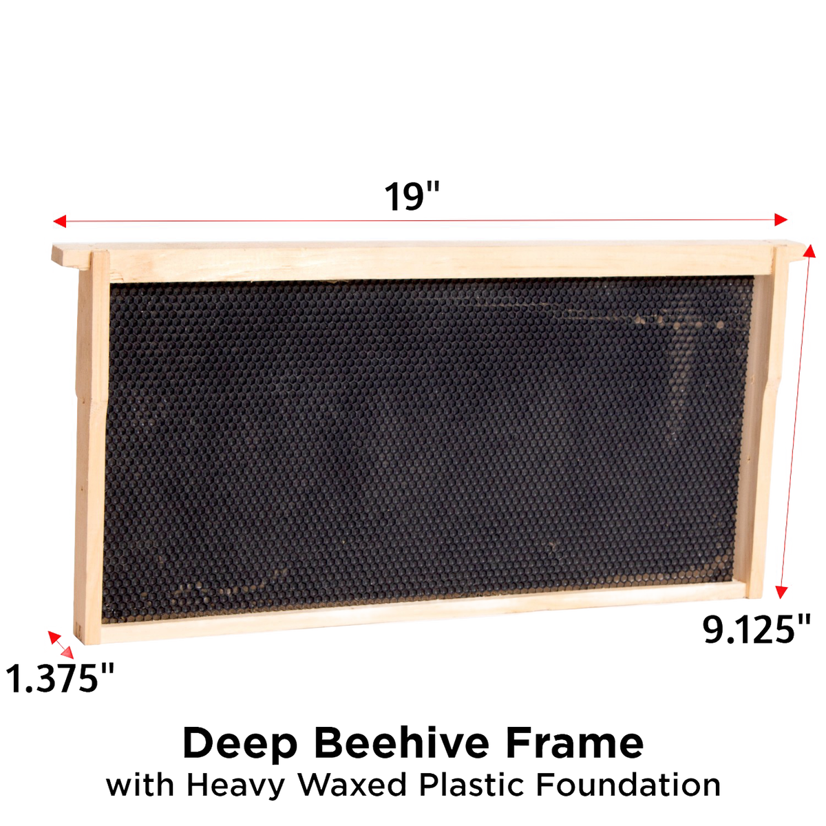 Deep Wood Bee Frame with Heavy Waxed Plastic