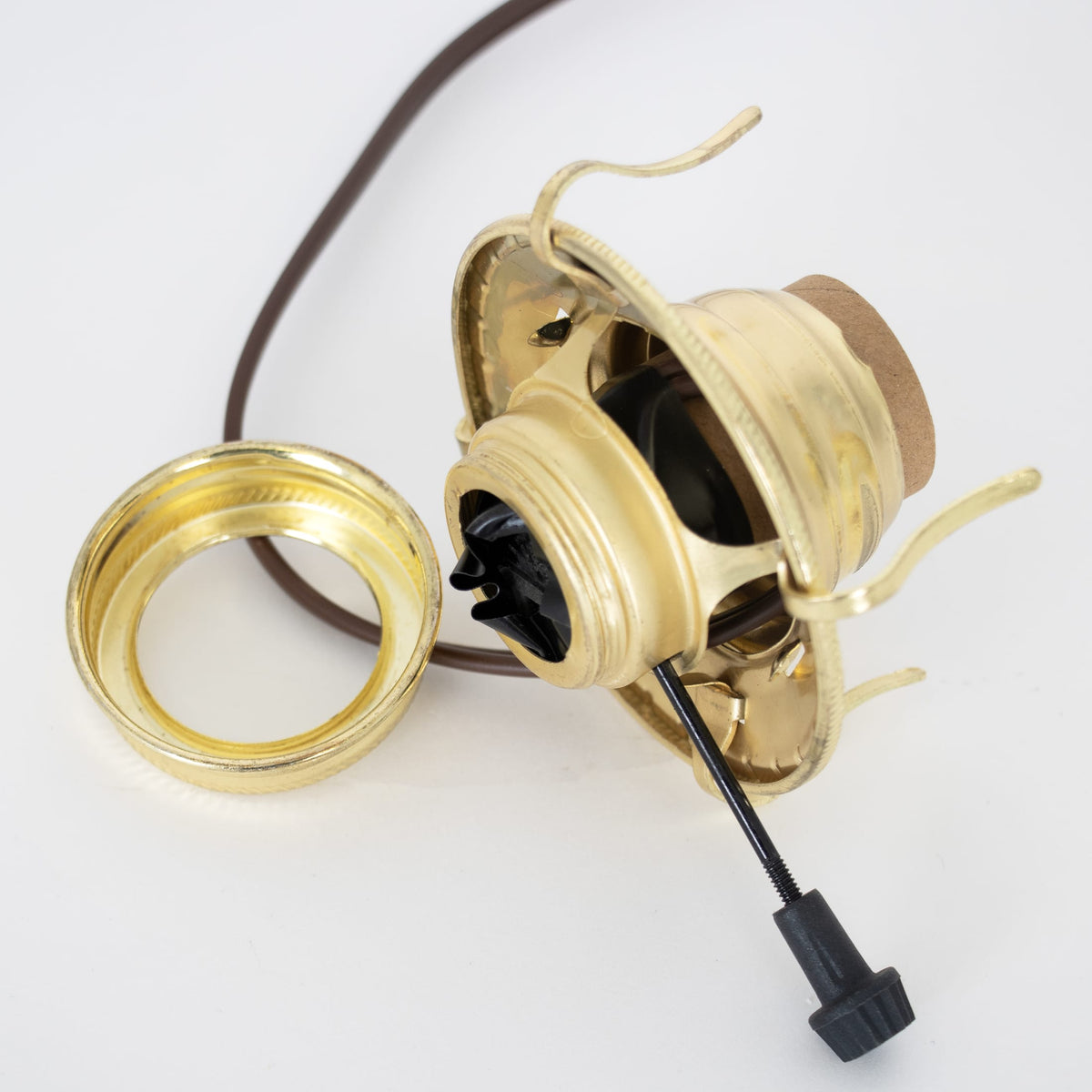 Brass Plated Electrified Burner for Oil Lamps - #2