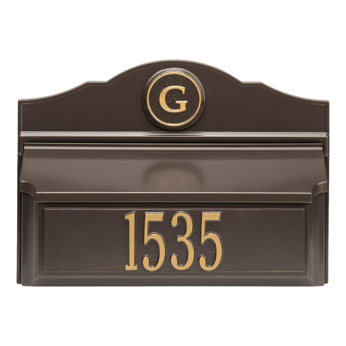 Whitehall Custom Wall Mount Mailbox - Bronze/Gold