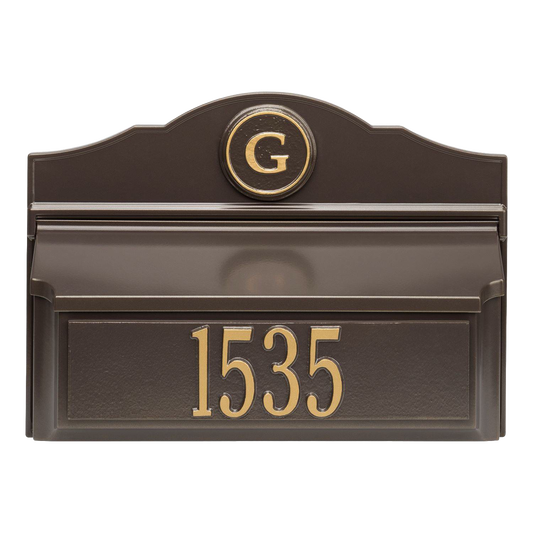 Whitehall Custom Wall Mount Mailbox - Bronze/Gold