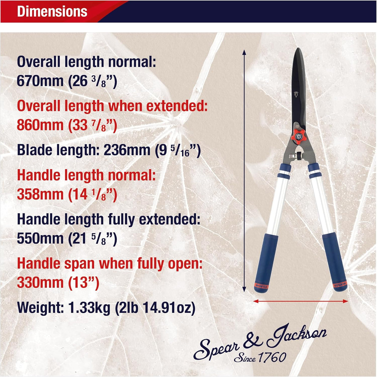 Spear & Jackson Razorsharp Telescopic Hedge Shears