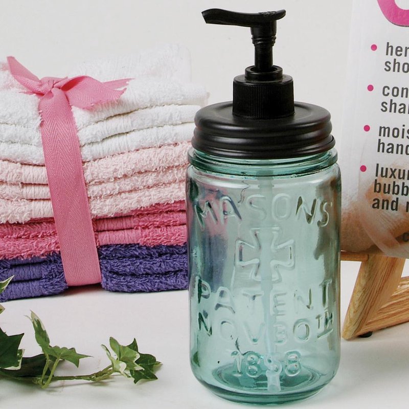 Blue Mason Jar Soap Dispenser