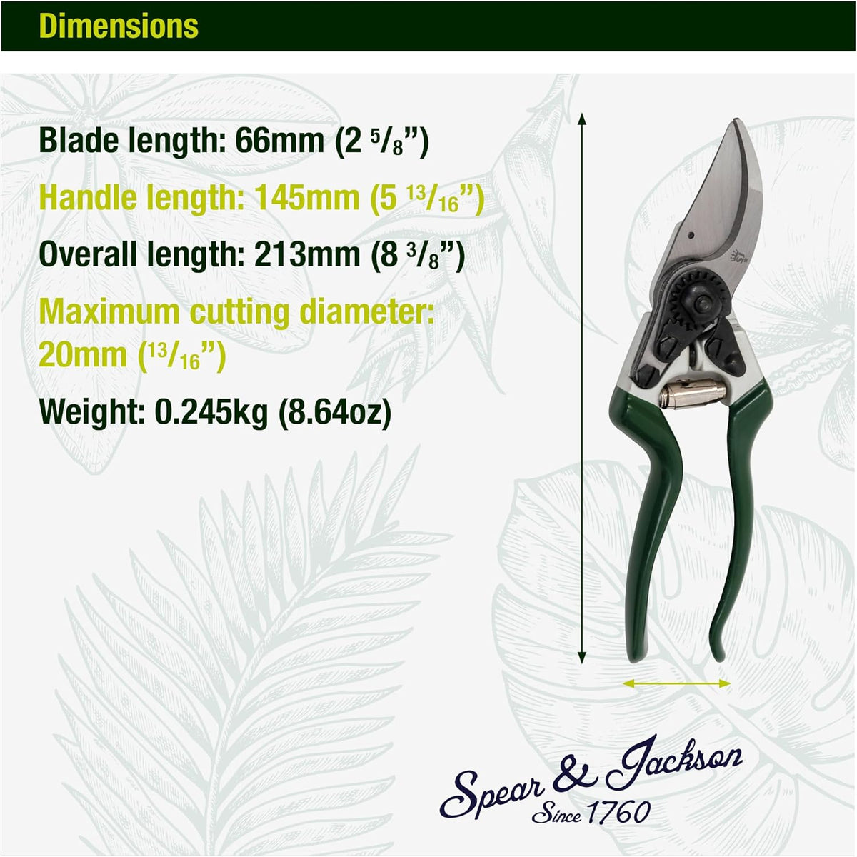 Spear & Jackson Razorsharp Left-Handed Bypass Pruners