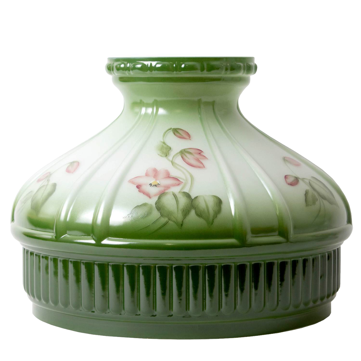 Aladdin Violet Floral Glass Oil Lamp Shade