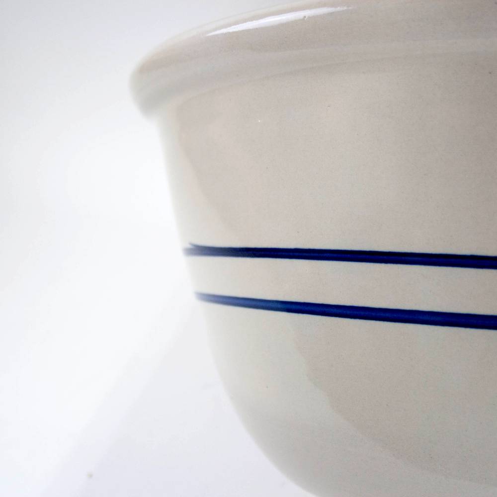 12" Heritage Blue Stripe Stoneware Mixing Bowl