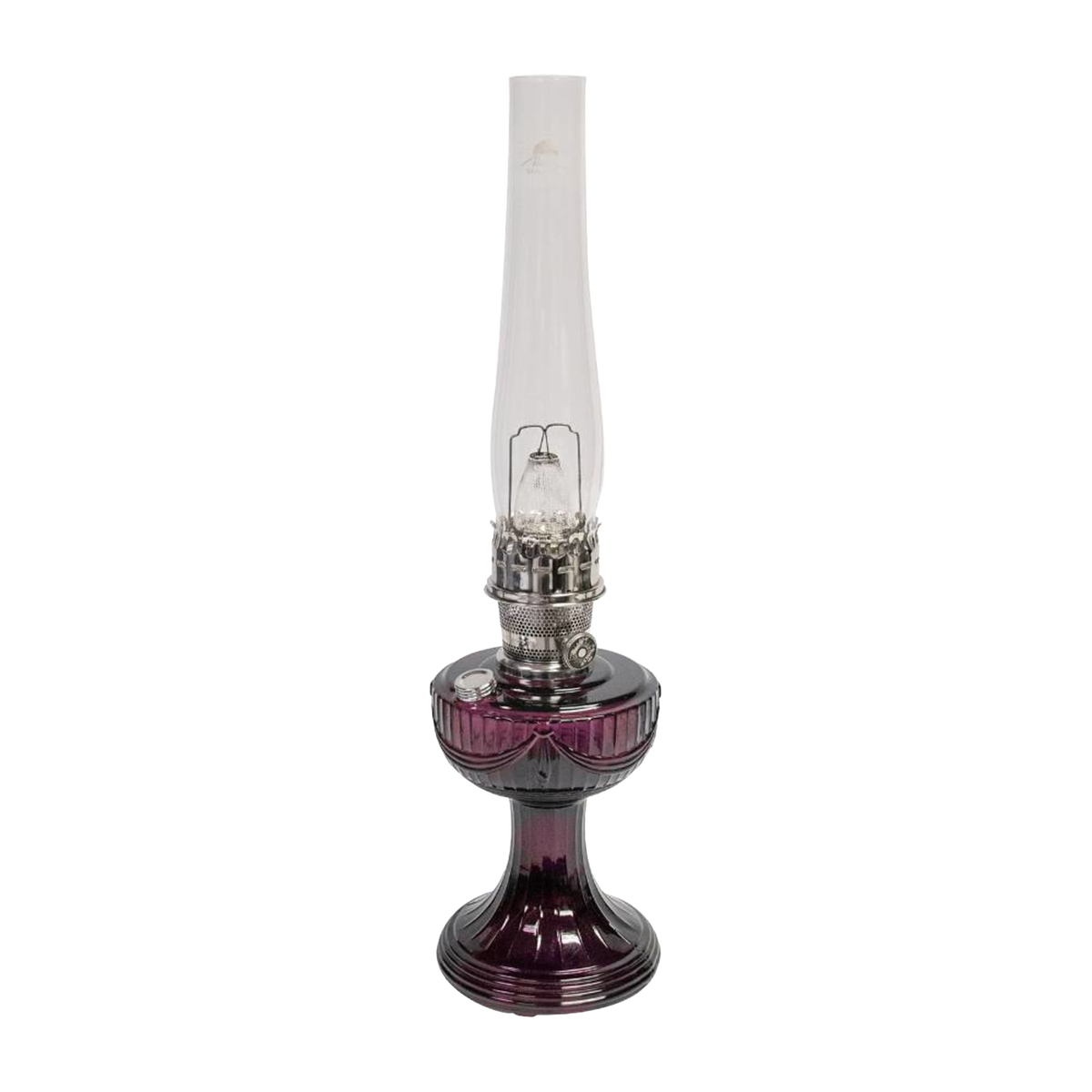 Aladdin Glass Lincoln Drape Oil Lamp (Optional Rose Shade)