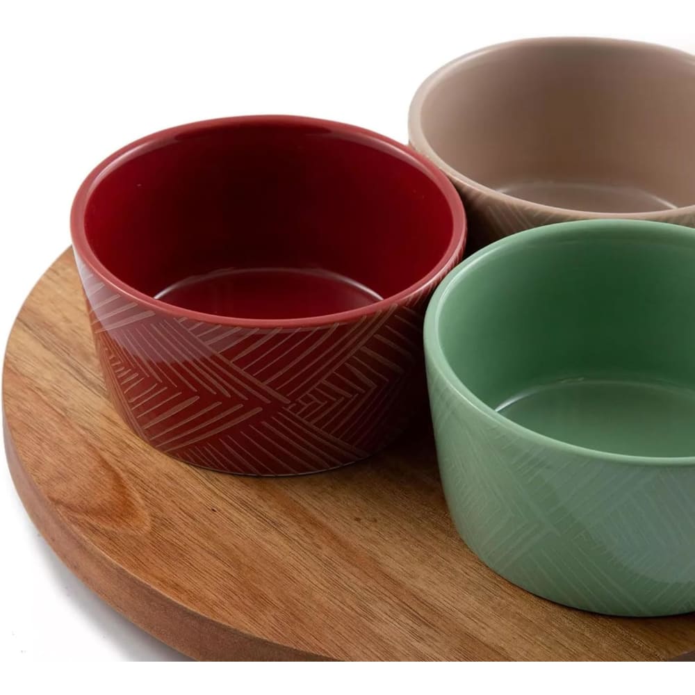 Thirstystone 12" Lazy Susan Turntable with Condiment Bowls