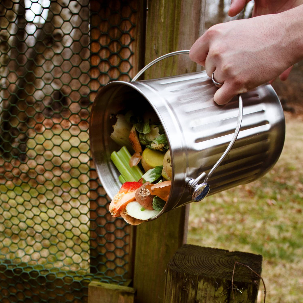 Lehman's Stainless Steel Odor-Free Compost Pail