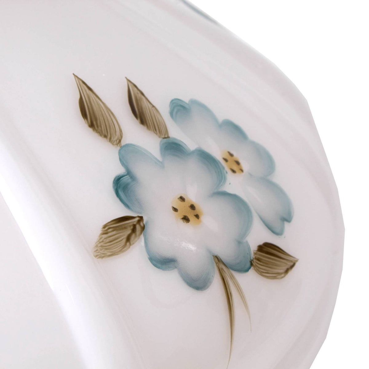 Aladdin Blue Dogwood Glass Oil Lamp Shade