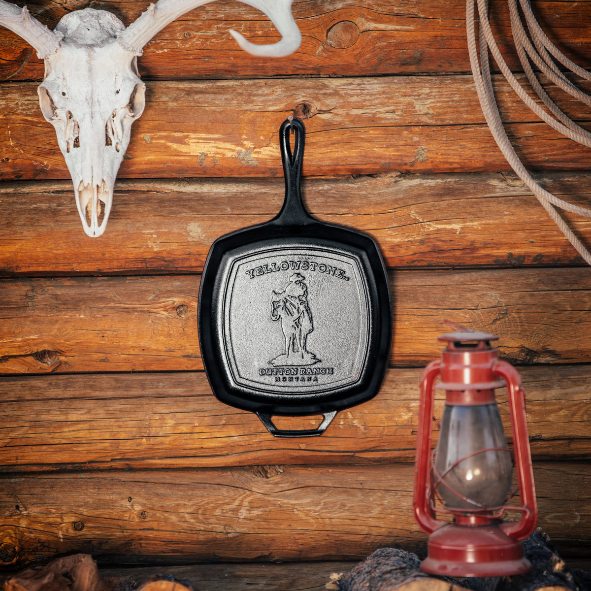 Lodge Yellowstone Cast Iron Cowboy Square Grill Pan