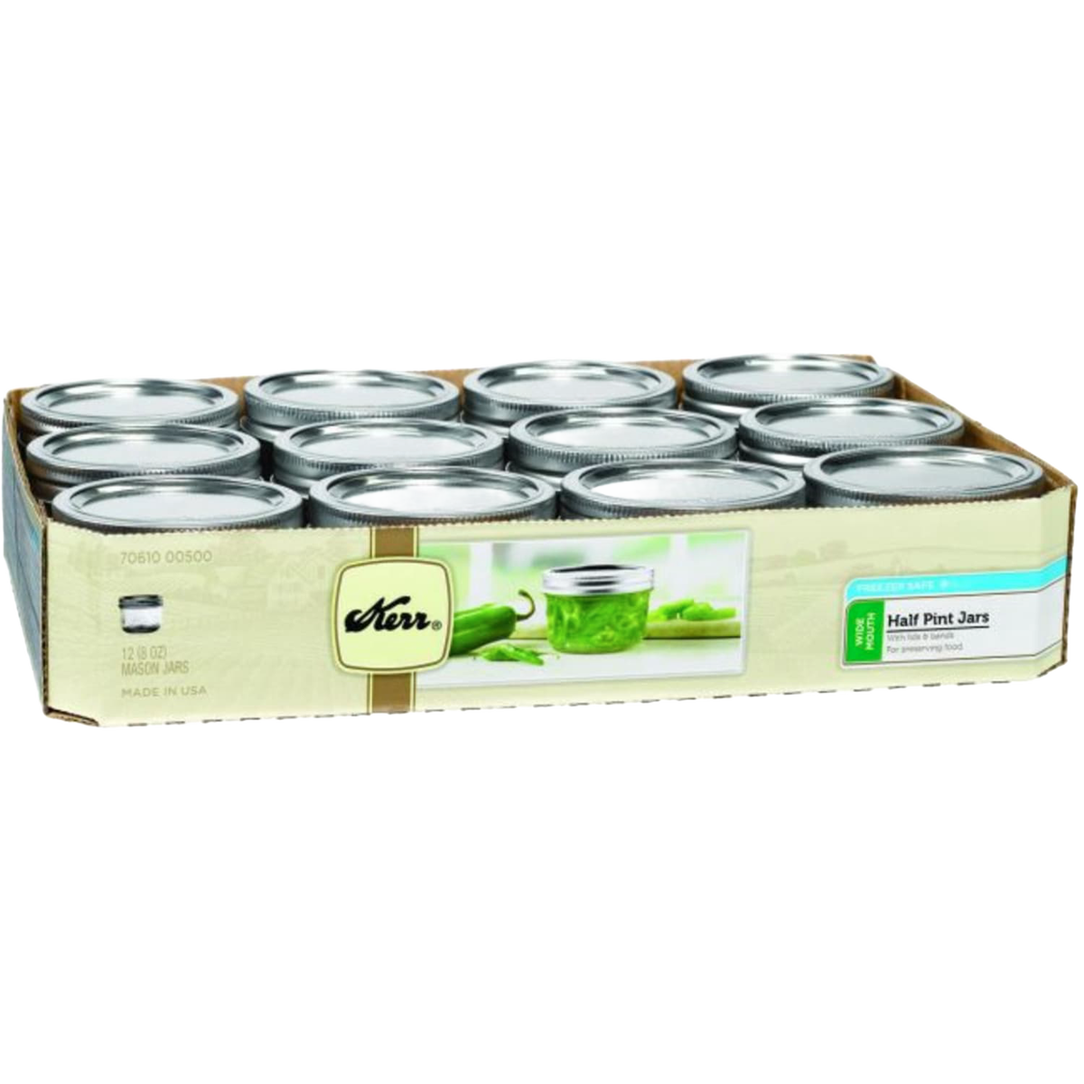 Kerr Wide Mouth Half-Pint Canning Jars (12)