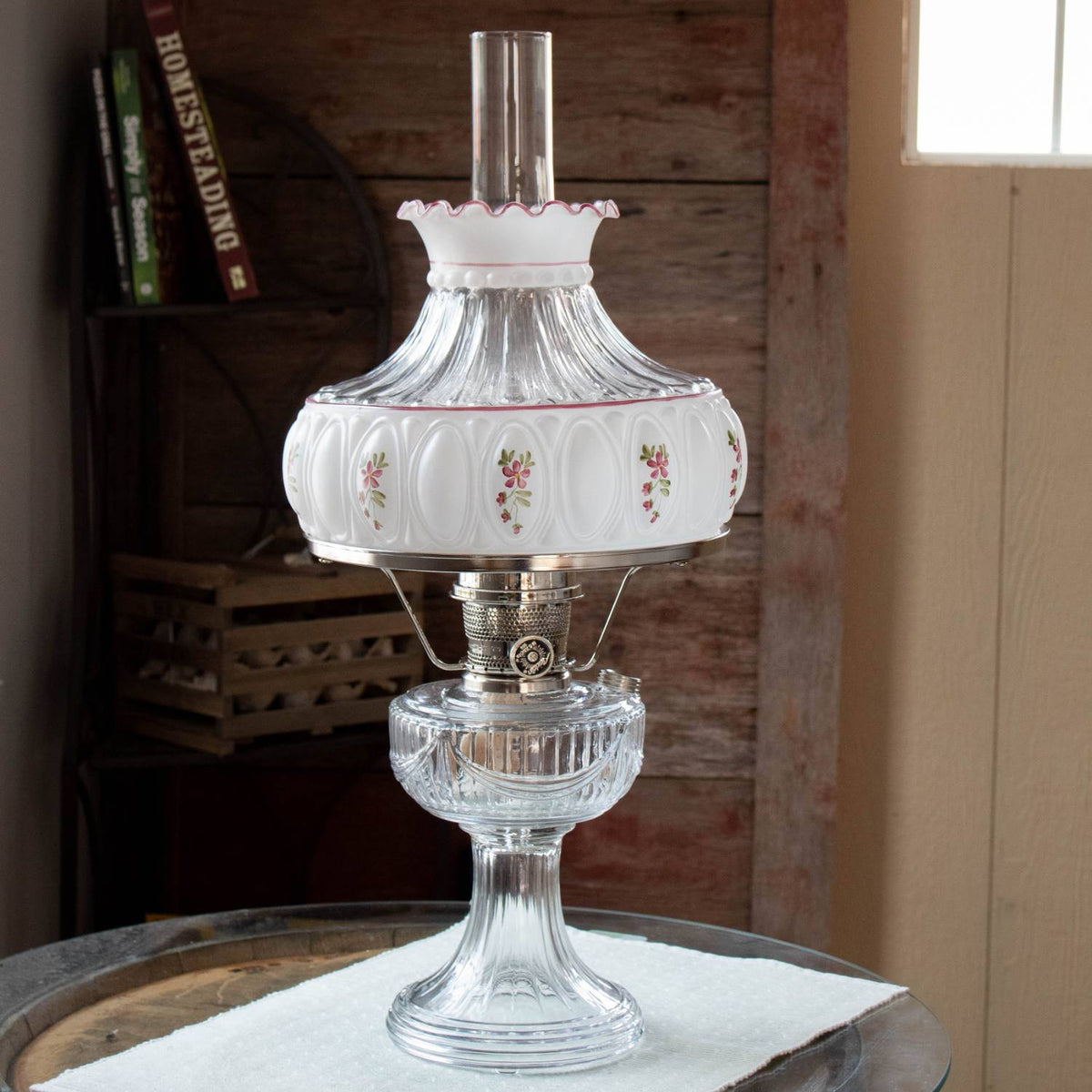 Aladdin Amethyst Rose Glass Oil Lamp Shade