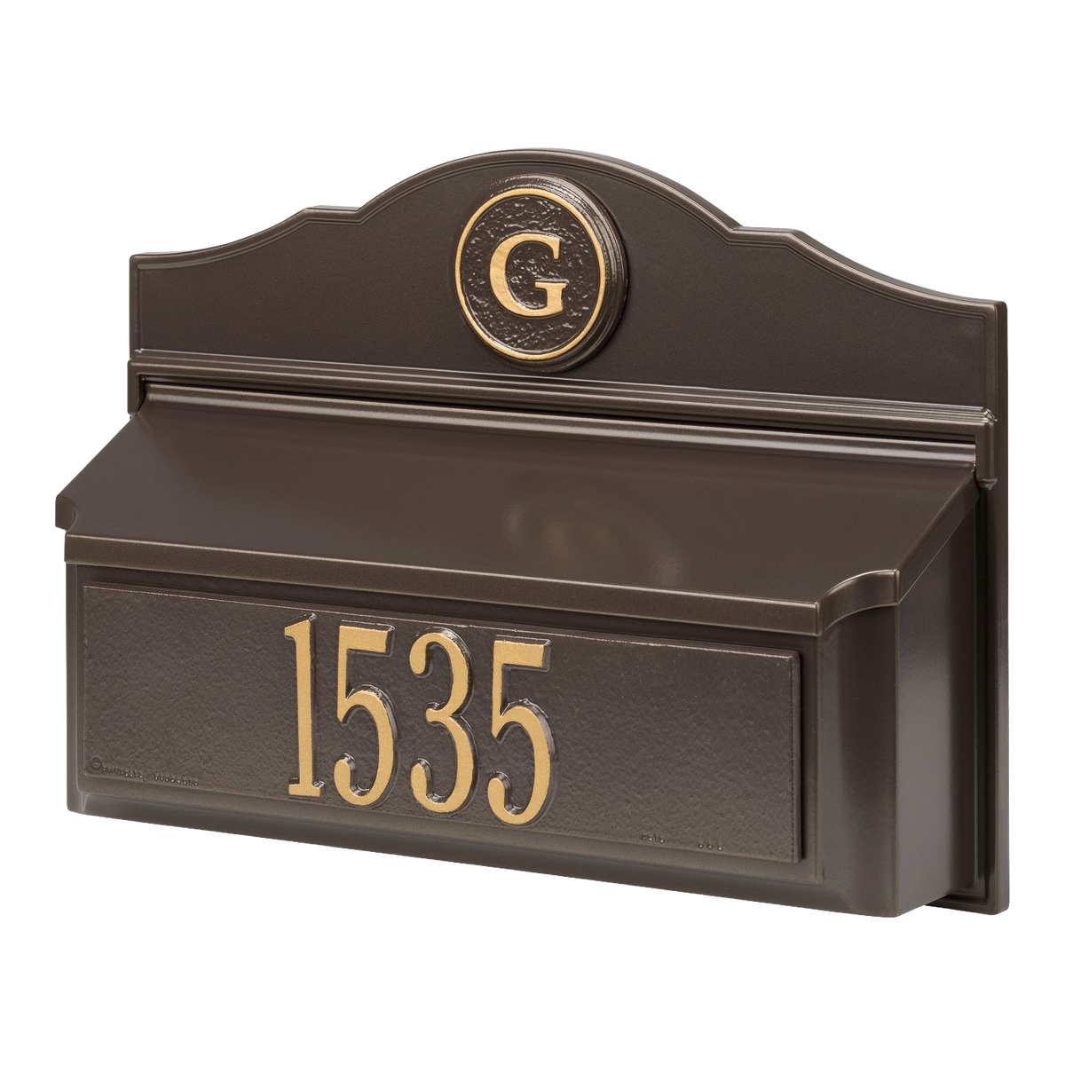 Whitehall Custom Wall Mount Mailbox - Bronze/Gold