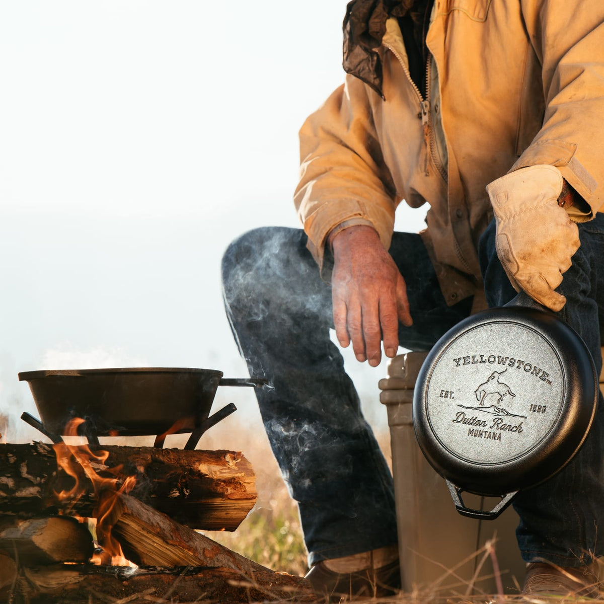 Lodge Yellowstone Cast Iron Bucking Bronco Combo Cooker